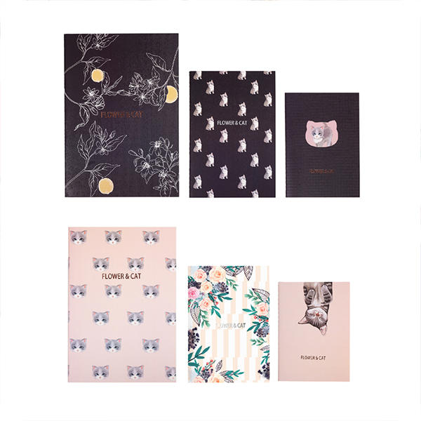 student coated paper  Flower & Cat 3 in 1 Notebook