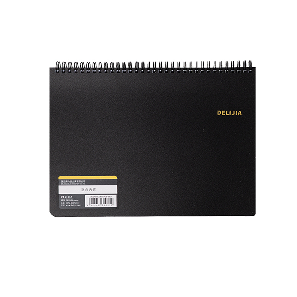 A4 black PP spiral book