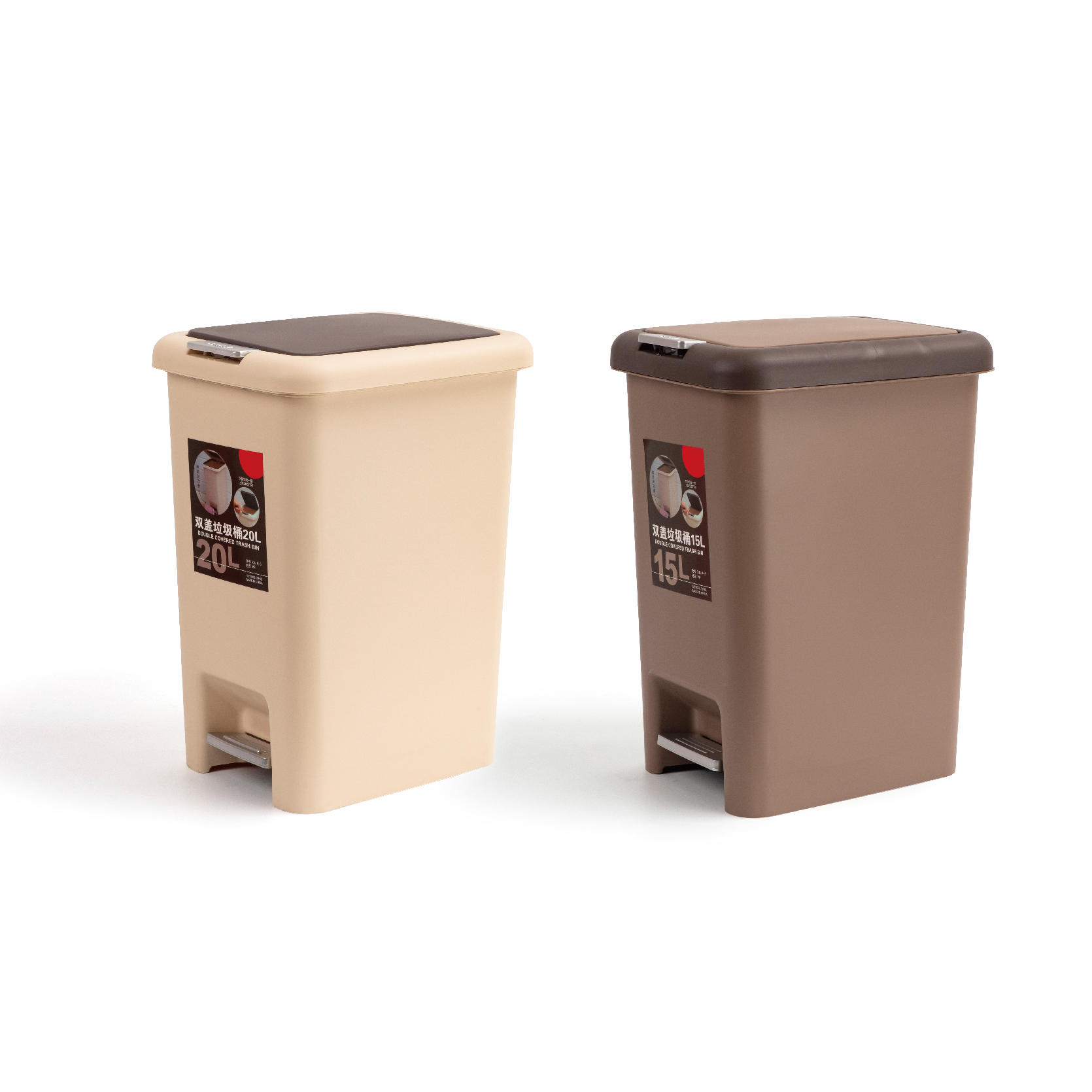 Double Cover Trash Can