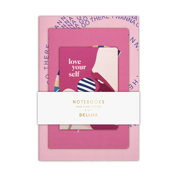 Custom printing leather Postmodernism 3in1 Notebook