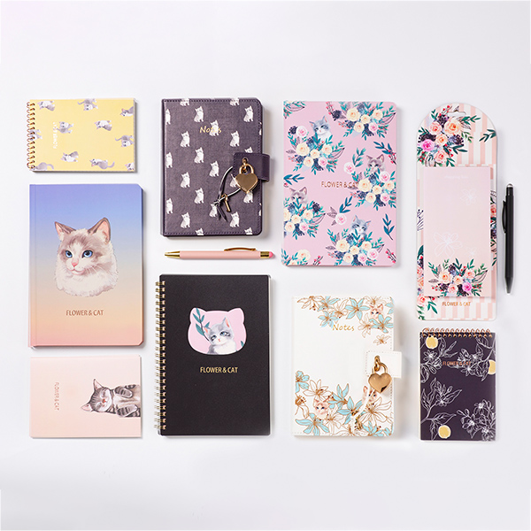colorful cartoon Flower & Cat A5 Journal Notebook