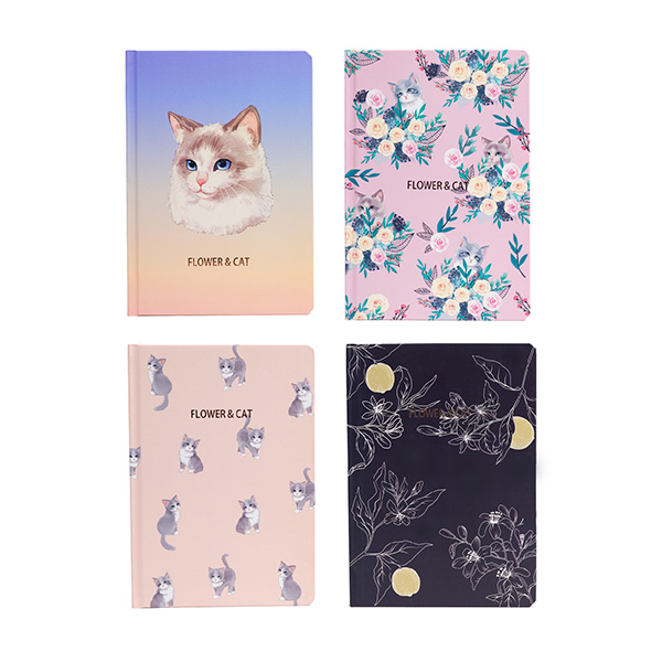 colorful cartoon Flower & Cat A5 Journal Notebook