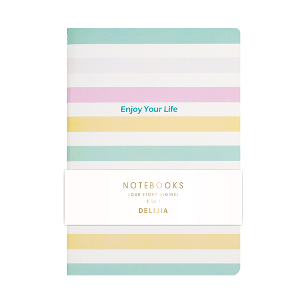 hardcover writing Enjoy Life A5 3 in 1 Notebook