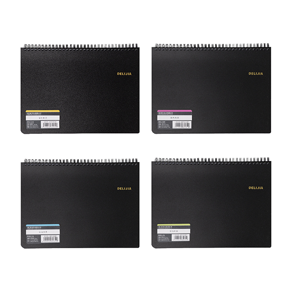 A4 black PP spiral book